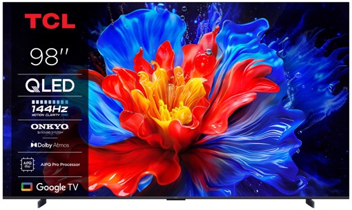 TCL P89K Serie Smart TV QLED 4K 98" 98P89K, 144Hz, audio Onkyo 2.1, Dolby Vision & Atmos, Google TV