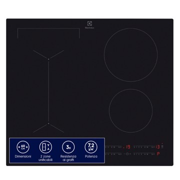 Piano a induzione 60cm vetroceramica nero