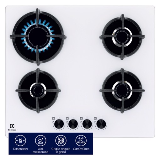 Electrolux Piano Gas Comandi Frontali 60 Cm EGG64272W