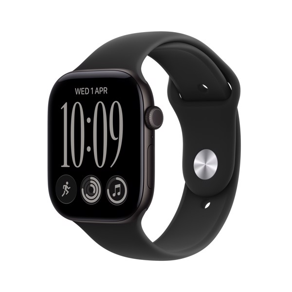 Apple Nero Watch Series 12 Gps, Cassa 46 Mm In Alluminio Con Cinturino Sport - S/M