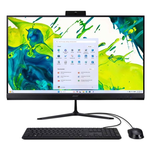 Acer Aspire C27-2G AMD Ryzen™ 5 7430U 68,6 cm (27") 1920 x 1080 Pixel PC All-in-one 8 GB DDR4-SDRAM 512 GB SSD Windows 11 Home Wi-Fi 6E (802.11ax) Nero