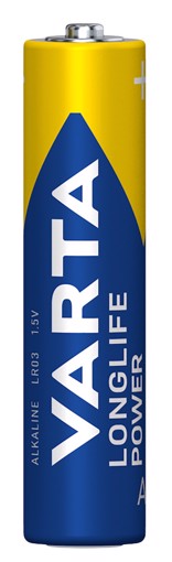Varta Longlife Power, Batteria Alcalina, AAA, Micro, LR03, 1.5V, Blister da 4, Made in Germany