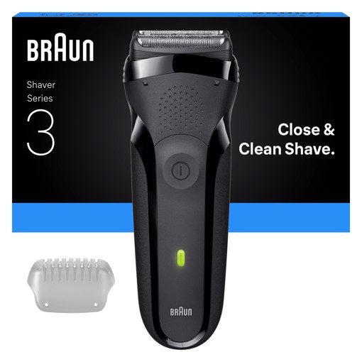 Braun Series 3 Serie 3 Rasoio Elettrico, Uso a Secco, 300S, Grigio