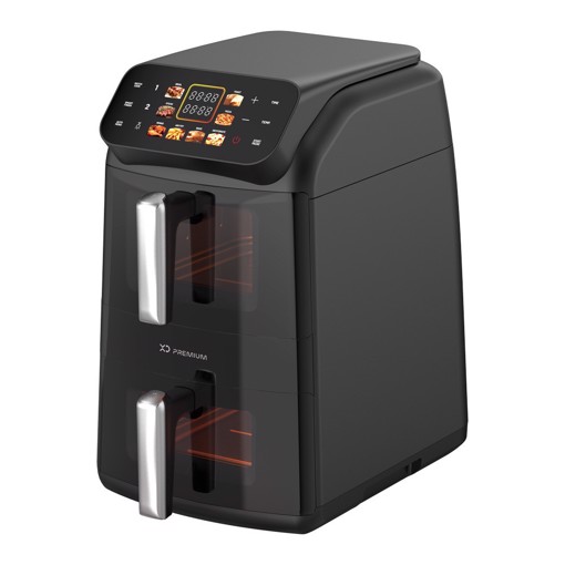 XD Premium XDBOW1100WD friggitrice Doppia 11 L Indipendente 2500 W Friggitrice ad aria calda Nero, Argento
