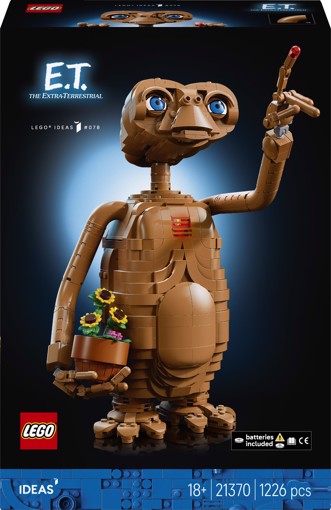 LEGO Ideas 21370 E.T. the Extra-Terrestrial, Kit Modellismo per Adulti con Figura Aliena, Fiori Finti e Mattoncino Luminoso