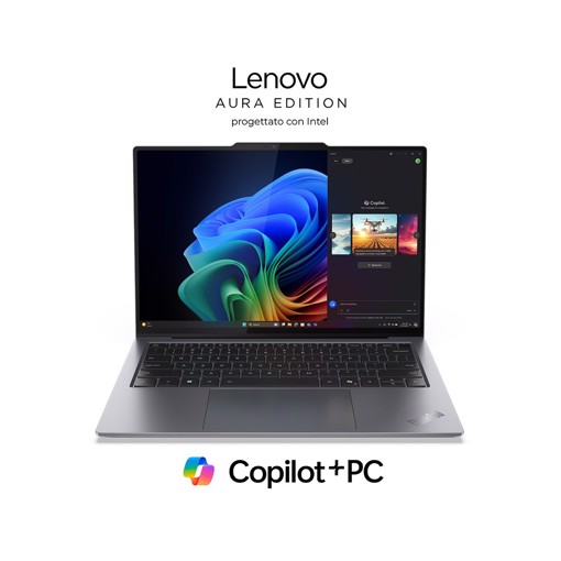 Lenovo ThinkPad X9-14 Gen 1 Copilot+ PC Intel Core Ultra 7 258V Computer portatile 35,6 cm (14") WUXGA 32 GB LPDDR5x-SDRAM 1 TB SSD Wi-Fi 7 (802.11be) Windows 11 Pro Grigio QWERTY Italiano