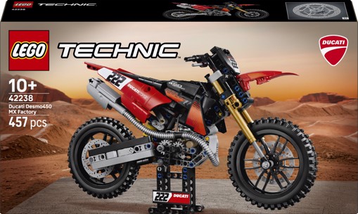 LEGO Technic 42238 Moto Ducati Desmo450 MX Factory, Kit di Modellismo con Moto Giocattolo da Collezione, Regalo Bambini 10+
