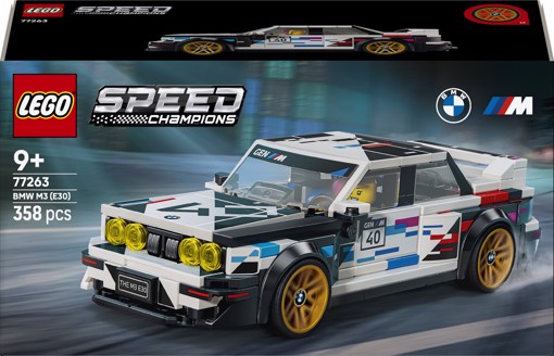 LEGO Speed Champions 77263 BMW M3 (E30), Macchina Giocattolo con Minifigure da Collezione, Regalo per Bambini e Fan da 9 Anni