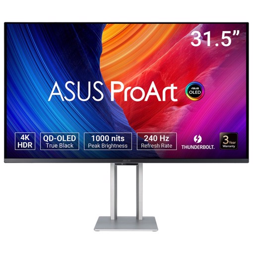 ASUS ProArt OLED PA32UCDM Monitor PC 80 cm (31.5") 3840 x 2160 Pixel 4K Ultra HD QD-OLED Argento
