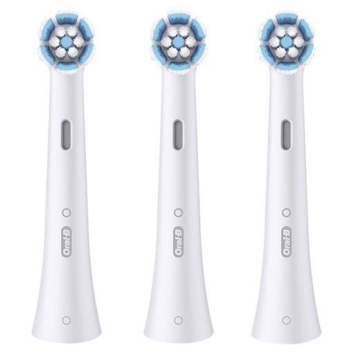 Oral-B Testine di Ricambio iO Gentle Care, testine rotonde originali, setole angolate per una rimozione più profonda della placca, testina più morbida, adatte a gengive sensibili, 3