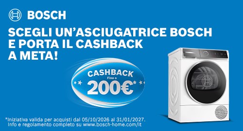 SCEGLI UN’ASCIUGATRICE BOSCH E PORTA IL CASHBACK A META!
