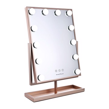 Specchio luminoso hollywood 12 bulbi 30*40cm rose gold