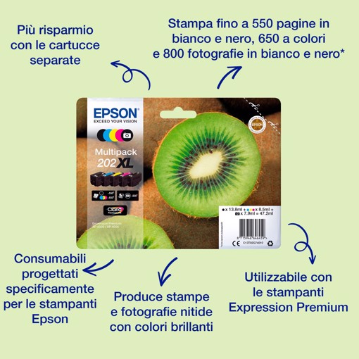 Epson Kiwi Singlepack Black 202 Claria Premium Ink
