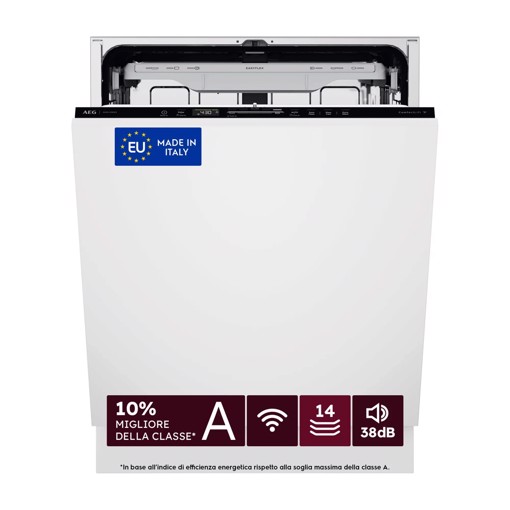 AEG Lavastoviglie Incasso 60 Cm - Int. Totale 14 Coperti Classe A-10% 38 Dba MADE IN ITALY GI8200X5TN
