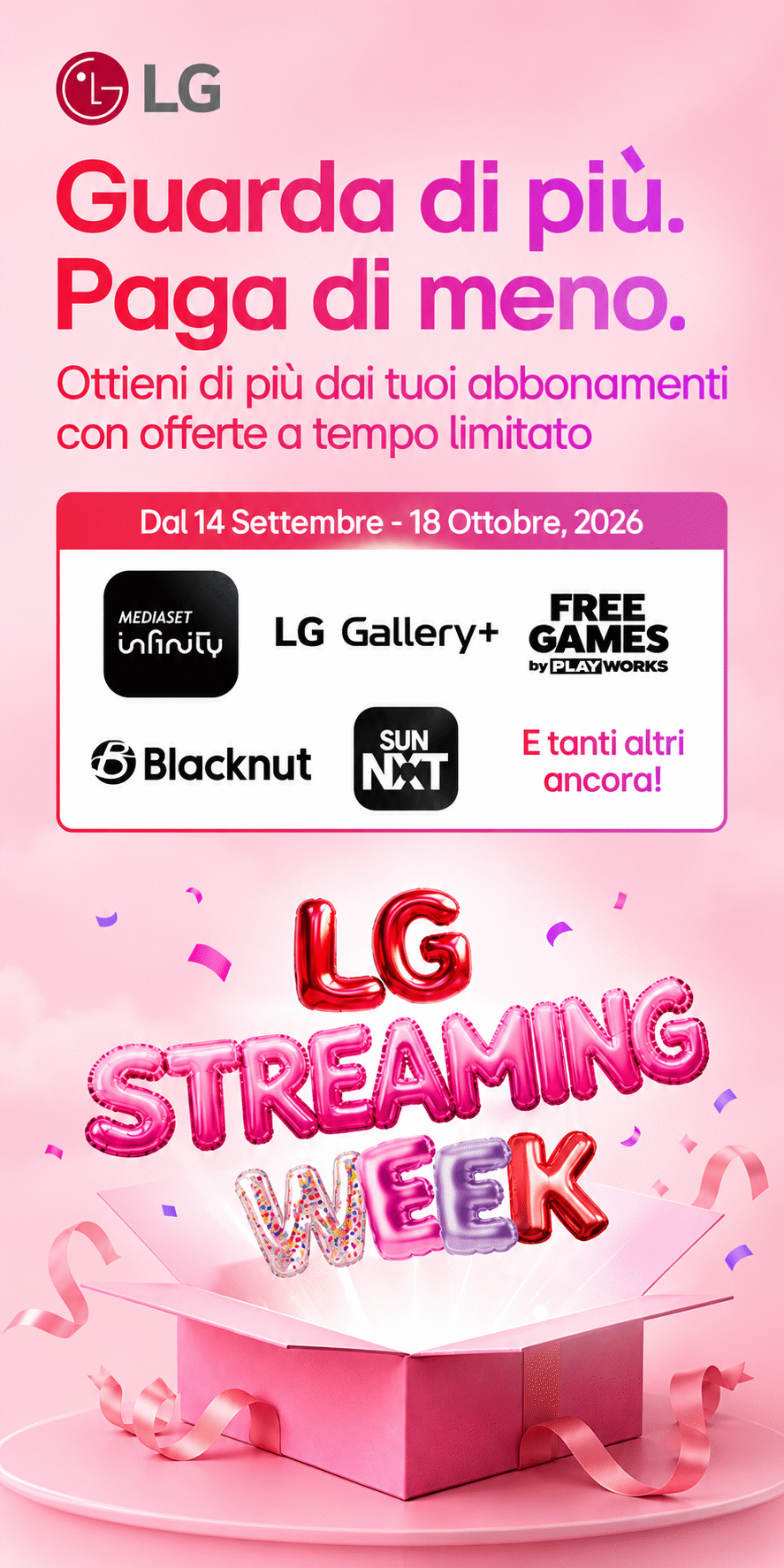 LG STREAMING WEEK 2026: GUARDA DI PIù, PAGA DI MENO