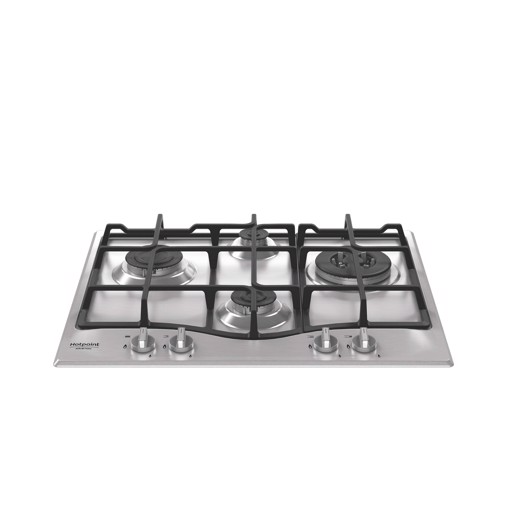 Hotpoint Ariston PCN R641N T/IX/HA Piano cottura 60 cm, griglie in ghisa lavabili in lavastoviglie, 4 fuochi di cui 1 tripla corona