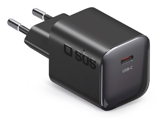 SBS TETRGAN1C30WK Caricabatterie per dispositivi mobili Smartphone, Tablet Nero AC Ricarica rapida Interno