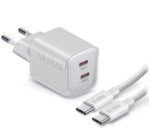 SBS LAKITTRGAN2C100WW Caricabatterie per dispositivi mobili Universale Bianco AC Ricarica rapida Interno