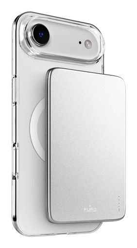 PURO Lite Slim Power Mag Polimeri di litio (LiPo) 3000 mAh Carica wireless Argento