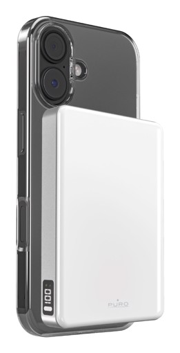 SBS LCD Pure Power Mag Polimeri di litio (LiPo) 10000 mAh Carica wireless Bianco