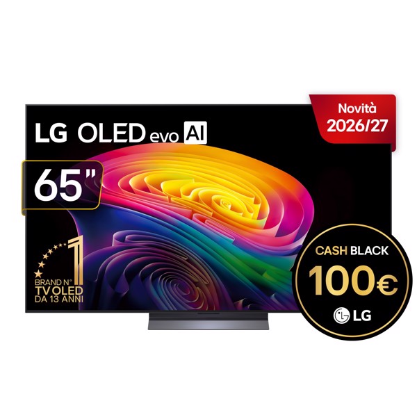 Lg Nero Oled Evo Ai 65'' Serie C6 Oled65c65la, 4K, Brightness Booster, Processore Α11 Gen3, Vrr 165Hz,G-Sync, Smart Tv 2026