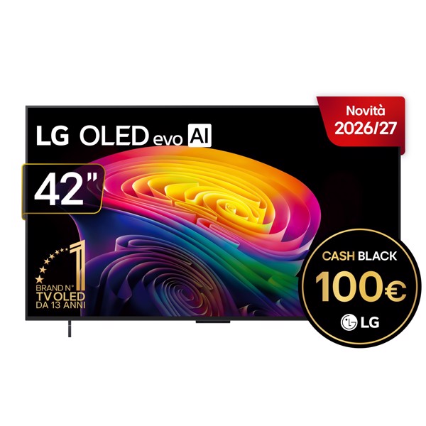 Lg Nero Oled Evo Ai 42'' Serie C6 Oled42c65la, 4K, Brightness Booster, Processore Α11 Gen3, Vrr 165Hz,G-Sync, Smart Tv 2026