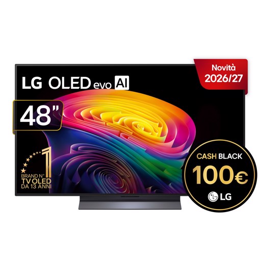 LG OLED evo AI 48'' Serie C6 OLED48C65LA, 4K, Brightness Booster, Processore α11 Gen3, VRR 165Hz,G-Sync, SMART TV 2026