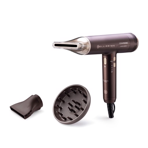 Bellissima Ceramisonic Asciugacapelli, Motore Digitale ad alta velocità, ultraleggero, con tecnologia Tecnologia Ion Ceramic Hi-Pro, ioni, 3 velocità, 3 temperature, Impostazione Gentle Dry, Modalità Silent, 1700W