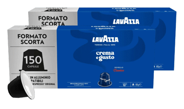 CAPSULE COMPATIBILI NESPRESSO

-  Lavazza 4542
-  Tipo di prodotto: Capsule caffè
-  Sistema caffè in capsule/cialde: Nespresso
-  Miscela: Crema e gusto classico
-  Quantità per pacco: 300 pz