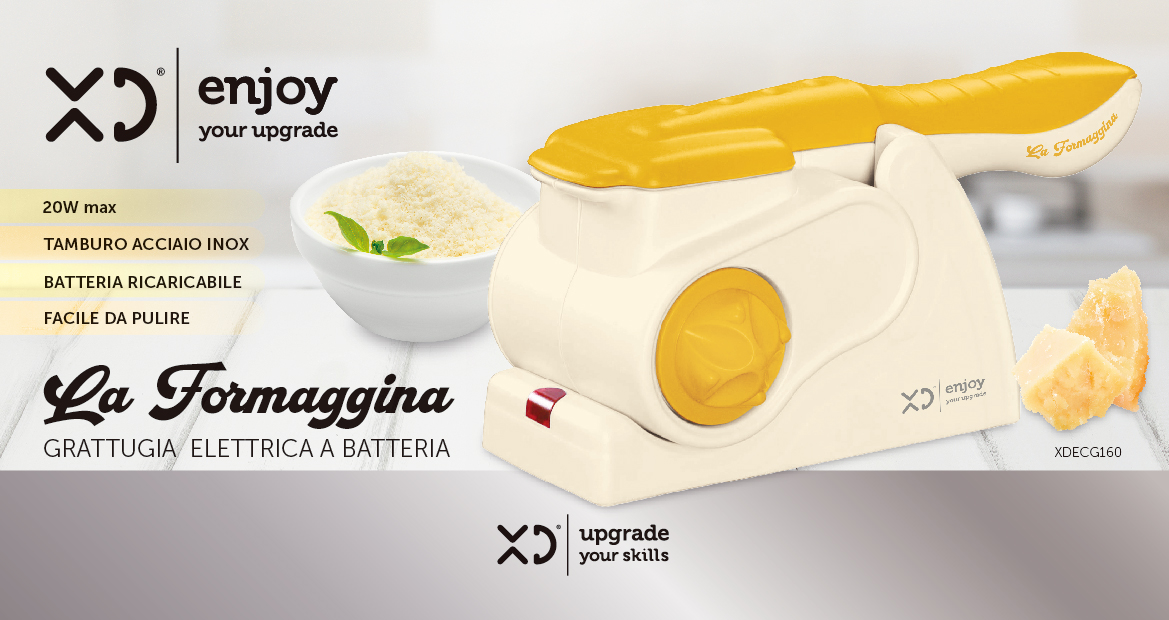 XD Enjoy XD XDECG160 grattugia elettrica - La Formaggina - colore Giallo, Altri elettrodomestici da cucina in Offerta su Stay On