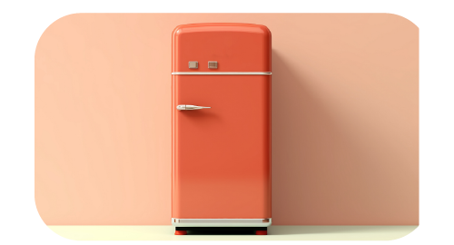 Frigorifero colorato in cucina